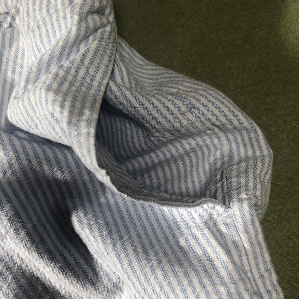 Brandy Melville Pants Womens One Size Blue White Striped Seersucker Drawstring - Picture 5 of 16